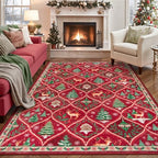 Christmas Kitchen Runner Rug, 2x6 Soft Christmas Bathroom Runner Rug