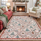 Christmas Kitchen Runner Rug, 2x6 Soft Christmas Bathroom Runner Rug