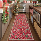 Christmas Kitchen Runner Rug, 2x6 Soft Christmas Bathroom Runner Rug