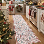 Christmas Kitchen Runner Rug, 2x6 Soft Christmas Bathroom Runner Rug