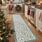 Christmas Kitchen Runner Rug, 2x6 Soft Christmas Bathroom Runner Rug
