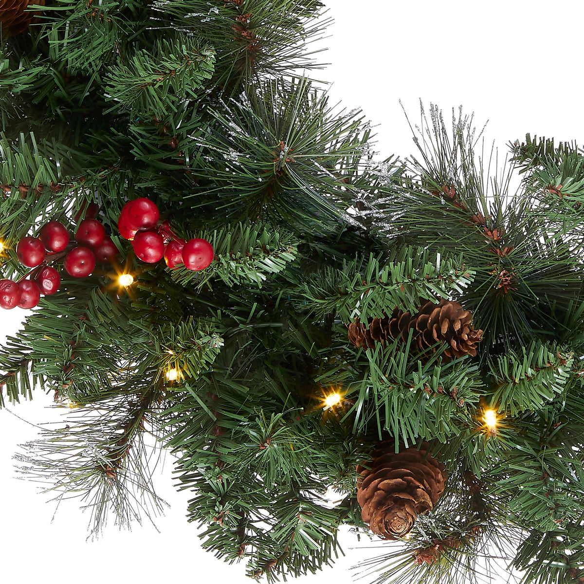 National Tree Company 24in Pre-Lit Crestwood Spruce Christmas Wreath