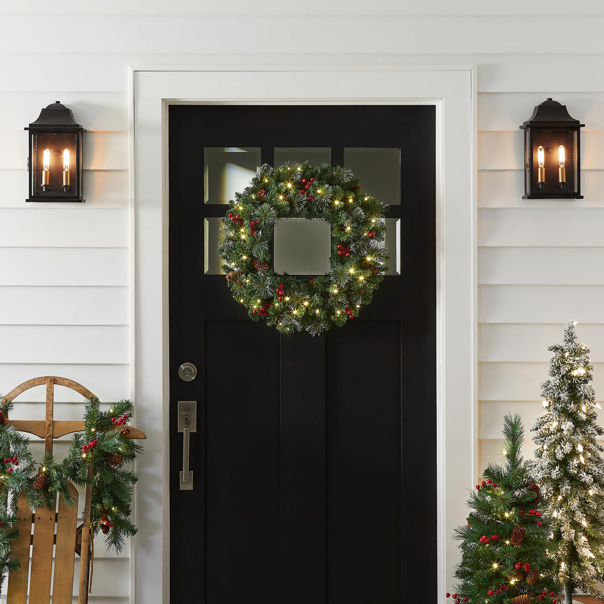 National Tree Company 24in Pre-Lit Crestwood Spruce Christmas Wreath