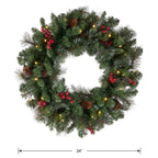 National Tree Company 24in Pre-Lit Crestwood Spruce Christmas Wreath