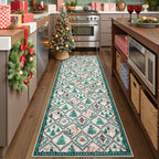 Christmas Kitchen Runner Rug, 2x6 Soft Christmas Bathroom Runner Rug