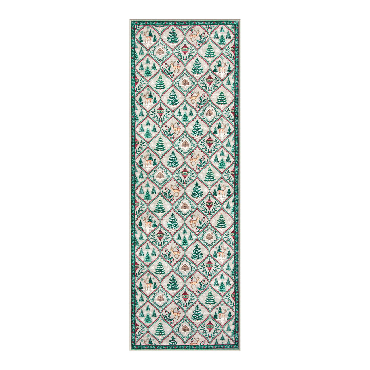 Christmas Kitchen Runner Rug, 2x6 Soft Christmas Bathroom Runner Rug