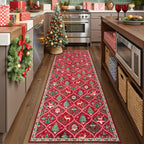 Christmas Kitchen Runner Rug, 2x6 Soft Christmas Bathroom Runner Rug