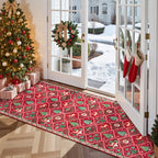 Christmas Kitchen Runner Rug, 2x6 Soft Christmas Bathroom Runner Rug