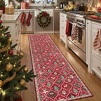Christmas Kitchen Runner Rug, 2x6 Soft Christmas Bathroom Runner Rug
