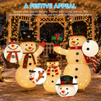 2 Pack 30" & 24" Pop-Up Iron Christmas Ornament Set, 230 Warm White LEDs with UL Transformer, 8 Light Functions & 18H Timer