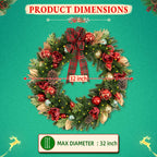 9 FT Pre-Lit Christmas Garland with 80 Warm White LED Lights and Timer, Battery Operated Artificial PE & PVC