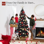 Christmas tree4.5ft Premium Unlit Pine Design, Dense Branches Realistic Holiday Décor w/Easy Assembly - Green