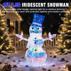 2 Pack 30" & 24" Pop-Up Iron Christmas Ornament Set, 230 Warm White LEDs with UL Transformer, 8 Light Functions & 18H Timer