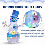2 Pack 30" & 24" Pop-Up Iron Christmas Ornament Set, 230 Warm White LEDs with UL Transformer, 8 Light Functions & 18H Timer