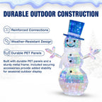 2 Pack 30" & 24" Pop-Up Iron Christmas Ornament Set, 230 Warm White LEDs with UL Transformer, 8 Light Functions & 18H Timer