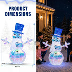 2 Pack 30" & 24" Pop-Up Iron Christmas Ornament Set, 230 Warm White LEDs with UL Transformer, 8 Light Functions & 18H Timer