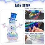 2 Pack 30" & 24" Pop-Up Iron Christmas Ornament Set, 230 Warm White LEDs with UL Transformer, 8 Light Functions & 18H Timer