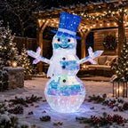 2 Pack 30" & 24" Pop-Up Iron Christmas Ornament Set, 230 Warm White LEDs with UL Transformer, 8 Light Functions & 18H Timer
