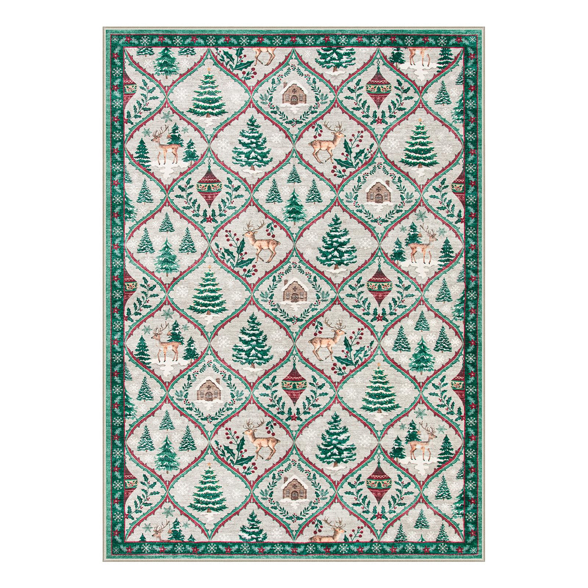 Christmas Kitchen Runner Rug, 2x6 Soft Christmas Bathroom Runner Rug