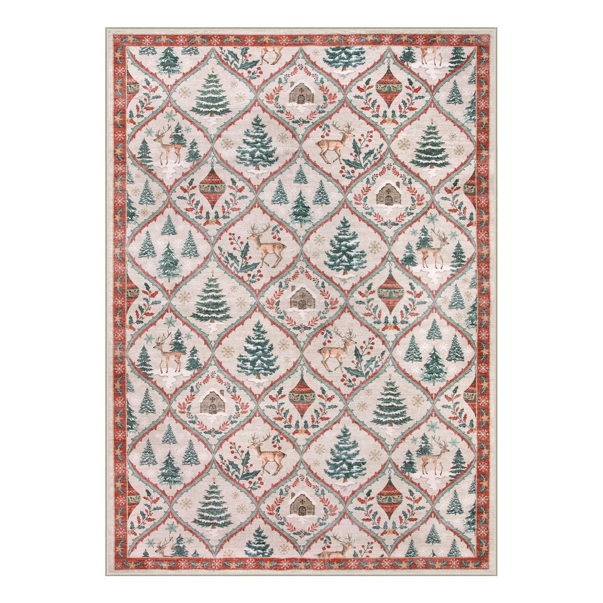 Christmas Kitchen Runner Rug, 2x6 Soft Christmas Bathroom Runner Rug