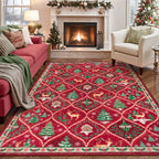 Christmas Kitchen Runner Rug, 2x6 Soft Christmas Bathroom Runner Rug