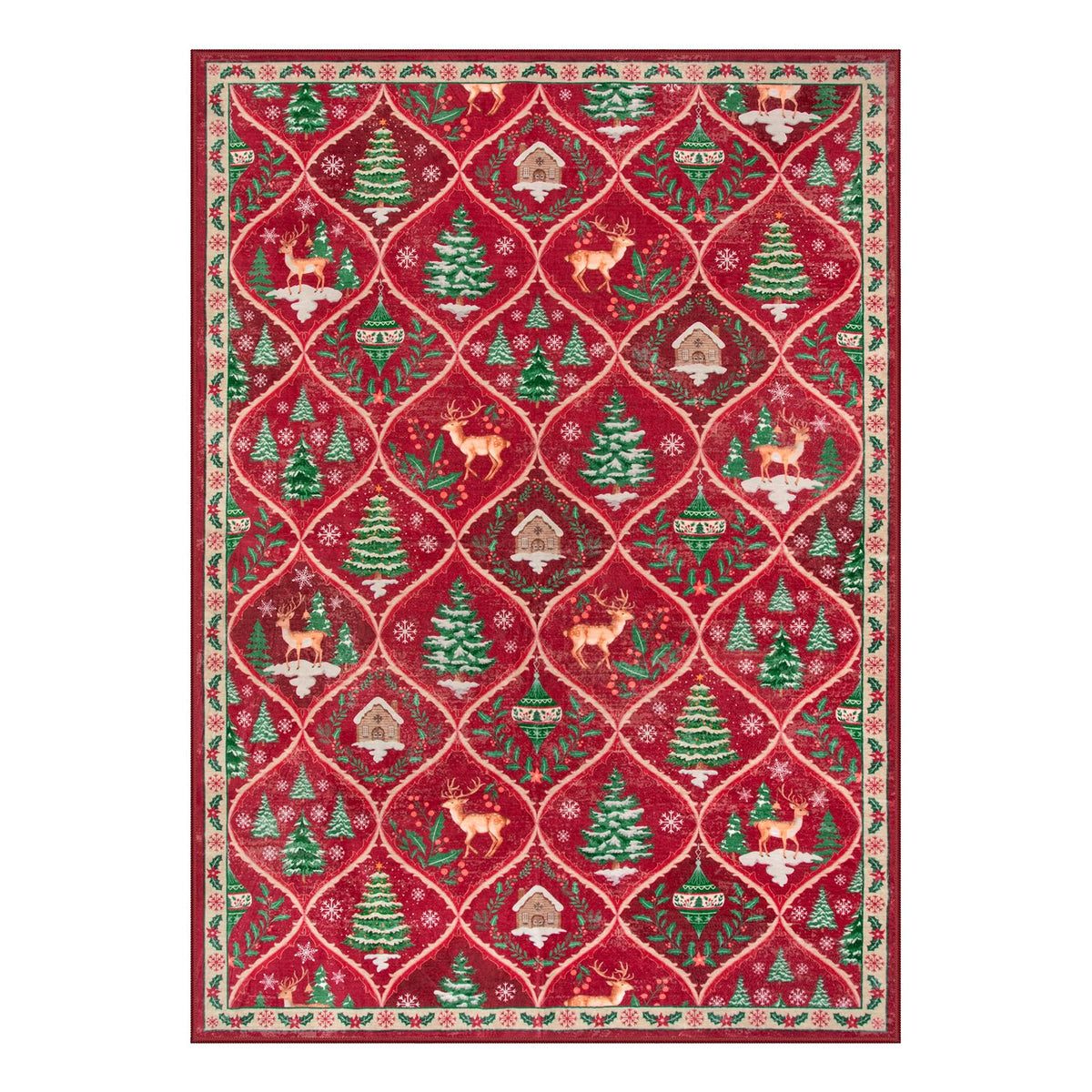 Christmas Kitchen Runner Rug, 2x6 Soft Christmas Bathroom Runner Rug