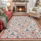 Christmas Kitchen Runner Rug, 2x6 Soft Christmas Bathroom Runner Rug
