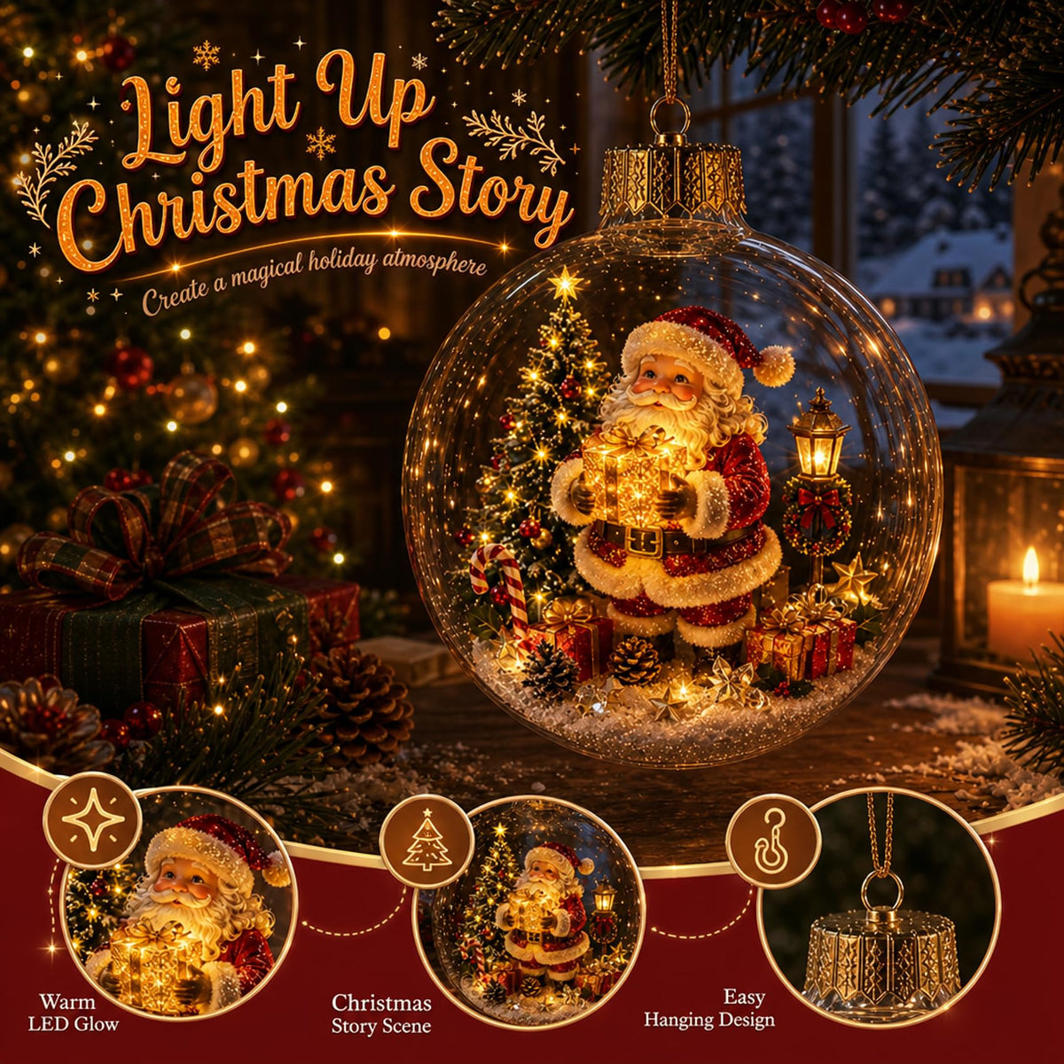 Glowing Christmas Story Ornament - Glowing Christmas Story Ornament (5PCS)
