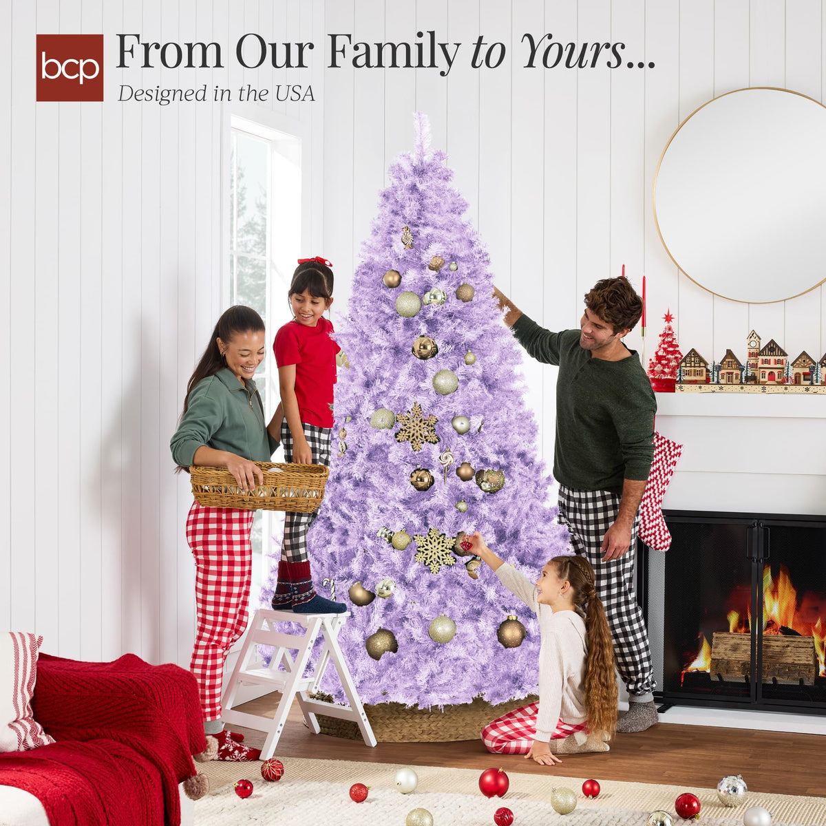 Christmas tree4.5ft Premium Unlit Pine Design, Dense Branches Realistic Holiday Décor w/Easy Assembly - Green