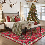 Christmas Kitchen Runner Rug, 2x6 Soft Christmas Bathroom Runner Rug