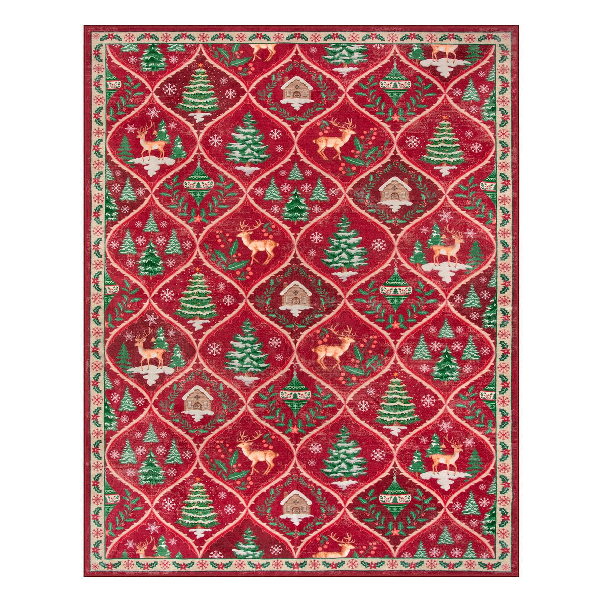Christmas Kitchen Runner Rug, 2x6 Soft Christmas Bathroom Runner Rug