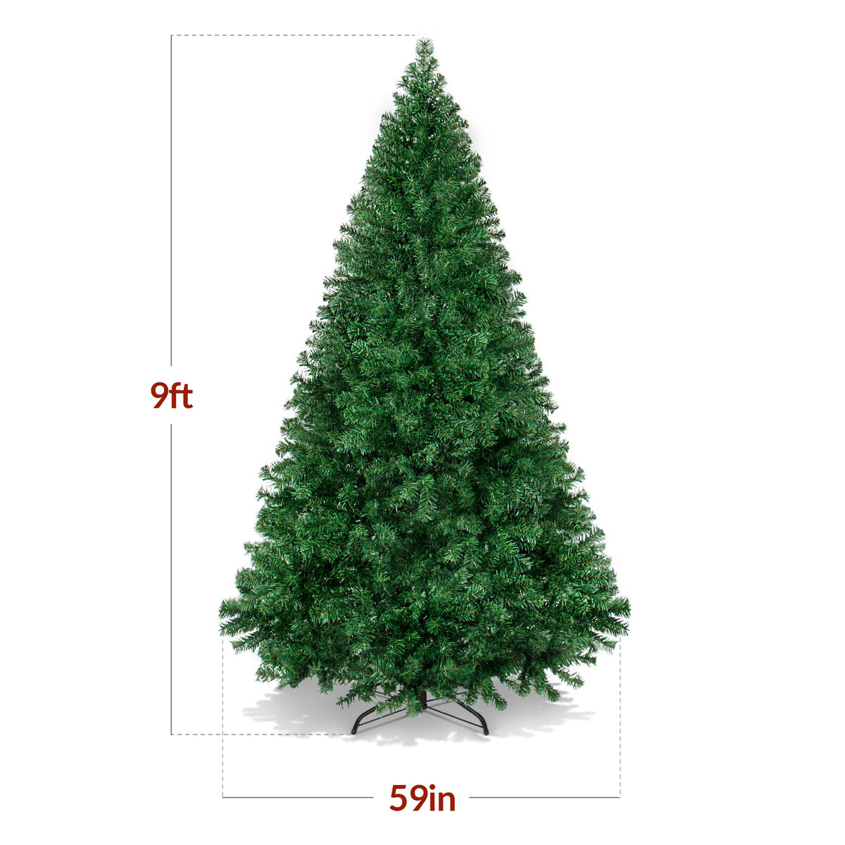 Christmas tree4.5ft Premium Unlit Pine Design, Dense Branches Realistic Holiday Décor w/Easy Assembly - Green
