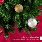Christmas tree4.5ft Premium Unlit Pine Design, Dense Branches Realistic Holiday Décor w/Easy Assembly - Green