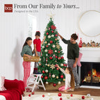 Christmas tree4.5ft Premium Unlit Pine Design, Dense Branches Realistic Holiday Décor w/Easy Assembly - Green