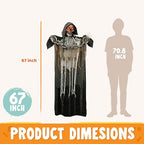 Life Size Halloween Animatronic Grim Reaper with Sound