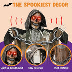 Life Size Halloween Animatronic Grim Reaper with Sound