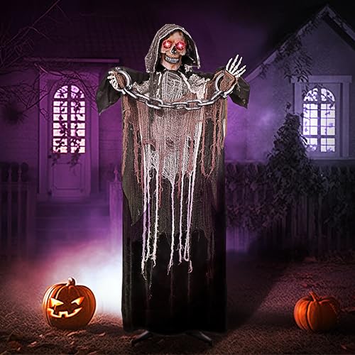 Life Size Halloween Animatronic Grim Reaper with Sound