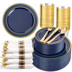 350Piece Gold Dinnerware Set for 50 Guests  Silverware for Wedding/Birthday