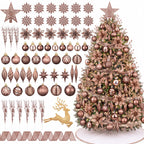 CroBlissful 118 Pcs Christmas Tree Ornaments  , Berries Stems for Xmas Trees Holiday Decor(Gold)