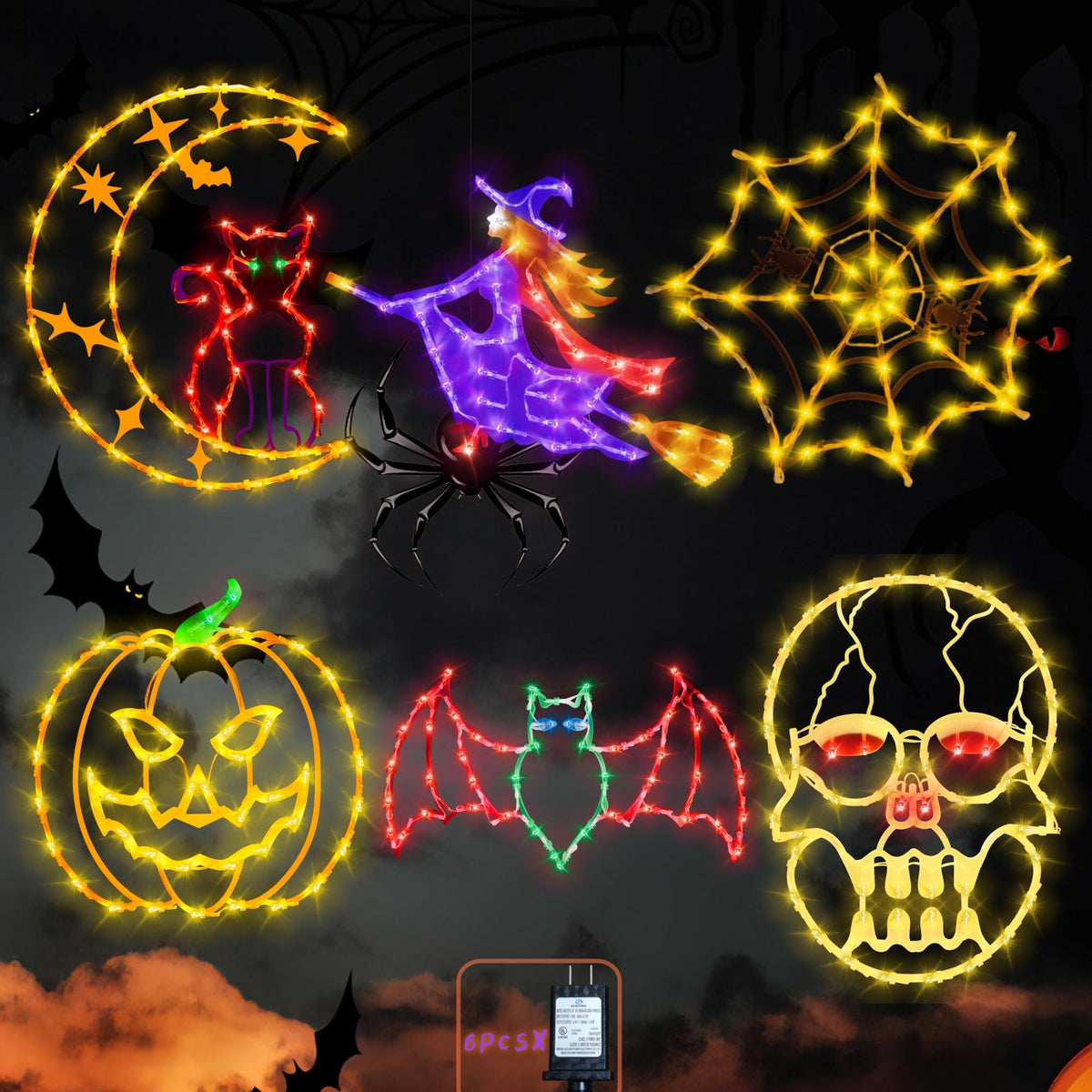 Halloween Decorations - 16" Halloween Window Silhouette Lights