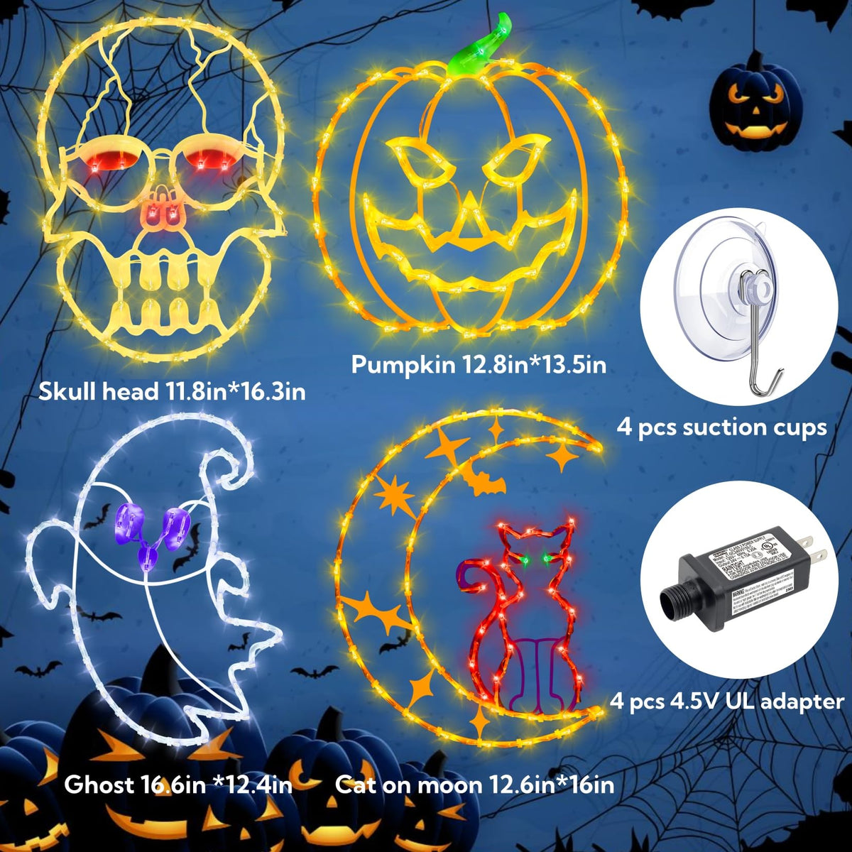 Halloween Decorations - 16" Halloween Window Silhouette Lights