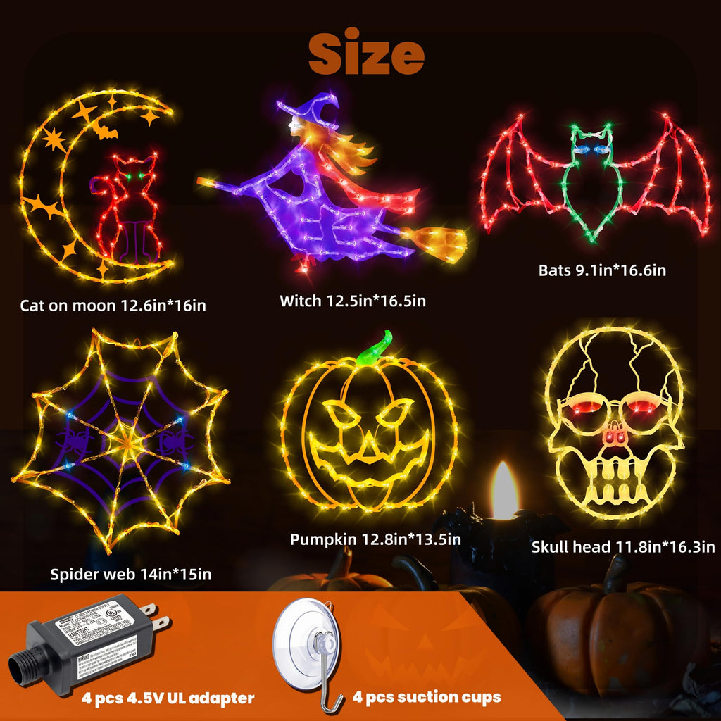 Halloween Decorations - 16" Halloween Window Silhouette Lights