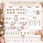 CroBlissful 118 Pcs Christmas Tree Ornaments  , Berries Stems for Xmas Trees Holiday Decor(Gold)