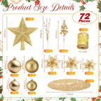 72 Pieces Christmas  Star Sequin Tree Skirts for Home Wreaths Holiday Party Favors