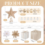 Skylety 104 Pcs Christmas Tree Decorations Set, Red and Gold