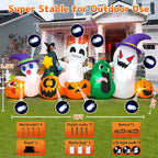 10FT Halloween Inflatable Pumpkin Ghost Combo with LED