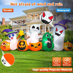 10FT Halloween Inflatable Pumpkin Ghost Combo with LED