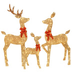 3-Piece 2D Lighted Christmas Deer Family Set - Large Outdoor Yard Reindeer Holiday