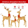 3-Piece 2D Lighted Christmas Deer Family Set - Large Outdoor Yard Reindeer Holiday