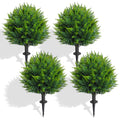 4 Ft Artificial Cedar Topiary Trees 2 Pack, UV Resistant Potted Faux Cypress Shrubs with Extra